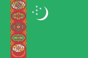 Turkmenistan flag standard size in asia. Vector illustration