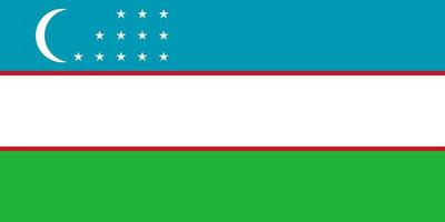 Uzbekistan flag standard size in asia. Vector illustration