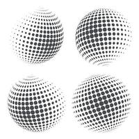 Globe shape with halftone dots. Vector illustration