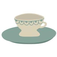 cute cup. Cozy homemade mug for hot drinks, tea or coffee. crockery, kitchen utensils. vector