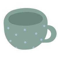 taza linda acogedora taza casera para bebidas calientes, té o café. vajilla, utensilios de cocina. vector