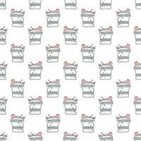 Pastry hand drawn seamless pattern. Doodle background collection confections, cupcakes . Icon set vector. vector