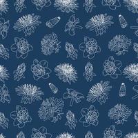 Seamless pattern with hand drawn dahlia flowers. floral botanical seamless pattern background suitable for fashion prints, graphics, backgrounds and crafts vector