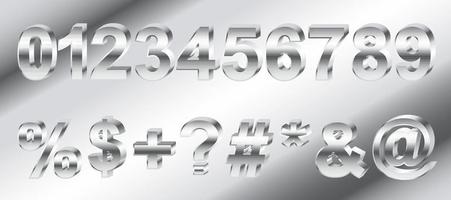 Metal embossed numbers Royalty Free Vector Image