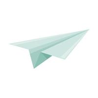 Paper airplane. Symbol of start-up, beginnings. School fun. Color vector illustration in flat style.