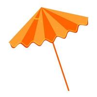 Beach umbrella orange. Vector illustration.