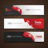 set three Banner background. Modern vector design for Happy Tunisia Independent Day. Eps10 vector.