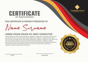 modern certificate template with flow lines ornament on pattern background. vector