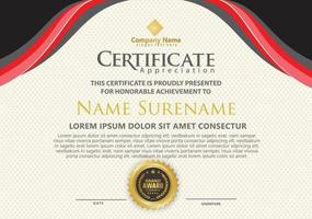 modern certificate template with flow lines ornament on pattern background. vector