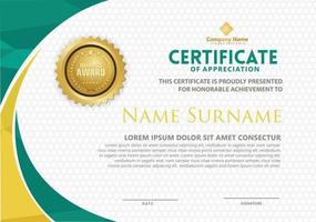 Modern certificate template with polygonal flow lines ornament on pattern background. vector