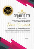 certificate template with modern pattern,diploma,Vector illustration vector