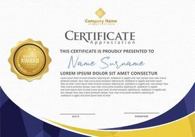 Modern certificate template with polygonal flow lines ornament on pattern background. vector