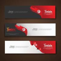 set three Banner background. Modern vector design for Happy Tunisia Independent Day. Eps10 vector.