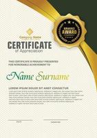 Luxury and elegant certificate template with modern pattern vector