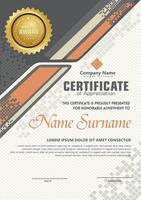 certificate template with Halftone modern ornament vector