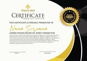 Modern certificate template with polygonal flow lines ornament on pattern background. vector