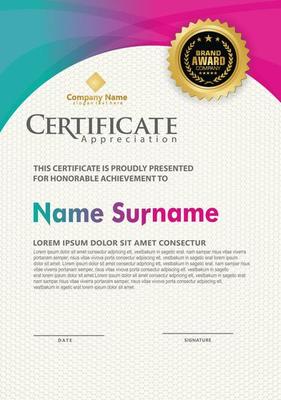 certificate template with modern pattern,diploma,Vector illustration