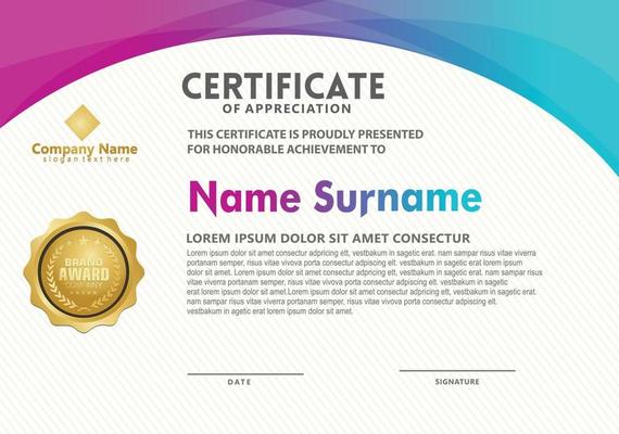 certificate template with modern pattern,diploma,Vector illustration