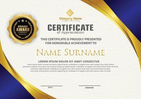 Luxury and elegant certificate template with modern pattern vector