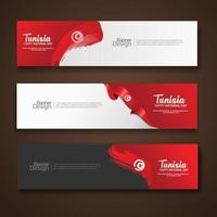 set three Banner background. Modern vector design for Happy Tunisia Independent Day. Eps10 vector.