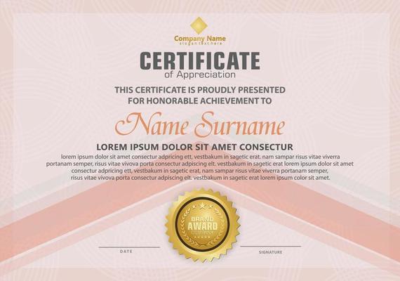 certificate template with modern pattern,diploma,Vector illustration