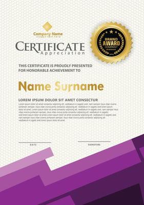 certificate template with modern pattern,diploma,Vector illustration