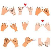 hands making promise icon set vector