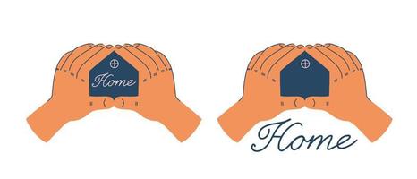 Hands in the shape of a house. Idea for a logo vector