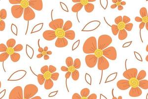 seamless Maio laranja pattern with orange flowers 18 may day vector