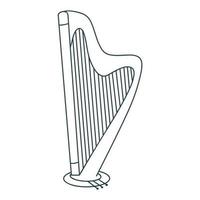 String musical instrument harp vector illustration
