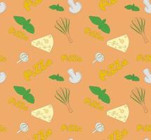 Seamless pattern with pizza vector