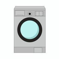 Front loading automatic washing machine isolated vector illustration