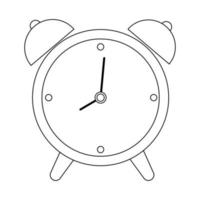 icono de línea de reloj de alarma, vector aislado sobre fondo blanco.