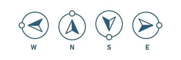 Compass direction. North, south, east and west Arrow. Map symbol. Vector