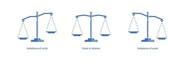 Scales of justice set. Law balance symbol. Libra. Vector