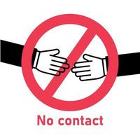 Prohibition sign.  Do not touch hand icon concept. No contact informational sign. Vector illustration on white background