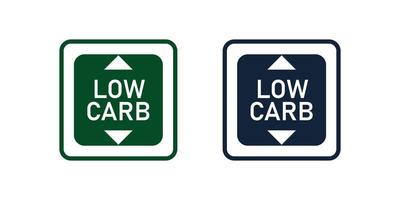 pegatina baja en carbohidratos. concepto de icono de línea. símbolo de comida saludable. ilustración vectorial vector