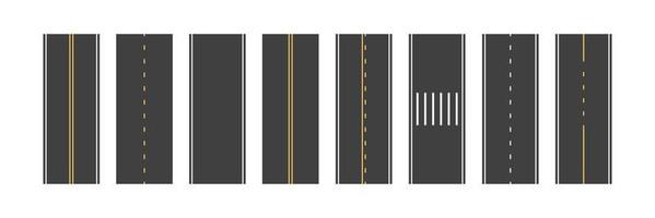 constructor de vías, conjunto de elementos de carretera. vía urbana, paso de peatones. vector