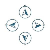 Compass direction. North, south, east and west Arrow. Map symbol. Vector