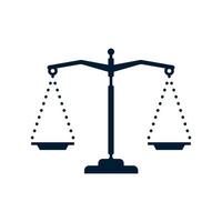 Scale of justice icon. Judge scale silhouette. Balance. Vector illustration