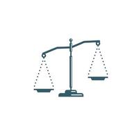 Justice scales imbalance icon. Law symbol. Libra. Vector