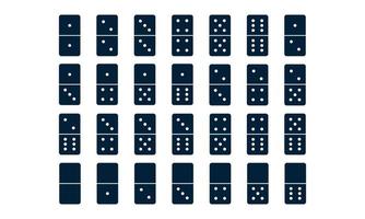 conjunto de iconos negros de dominó. juego de estrategia, apuestas. ilustración vectorial vector