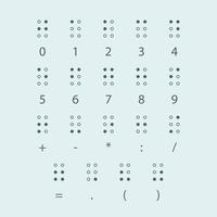 numeros en braille sistema de escritura táctil utilizado por personas con discapacidad visual. Ilustración vectorial sobre fondo blanco vector