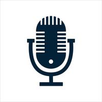 Microphone in circle web icon. Voice, Speech, Record, Podcast concept. Vector illustration