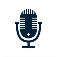 Microphone in circle web icon. Voice, Speech, Record, Podcast concept. Vector illustration