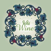 Elegant vintage wine floral label Vector illustrations for your work Logo, mascot merchandise t-shirt, stickers and Label designs, poster, greeting cards advertising business company or brands.