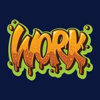 Work Text Hip Hop Style Hand Drawn Illustrations vector