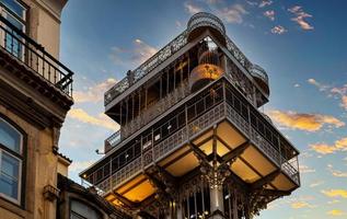 Santa Justa Elevator Entrance located near Rossio Square in Lisbon historic city center photo