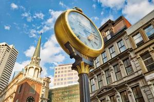 Boston historic center streets at a bright sunny day photo