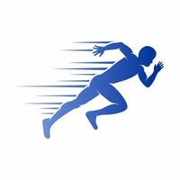 logotipo abstracto de hombre corriendo vector